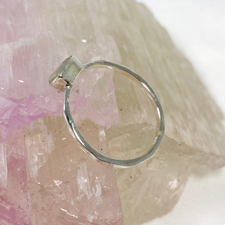 Rainbow Moonstone Rectangular Faceted Fine Band Ring R3793-RMS - Nature's Magick