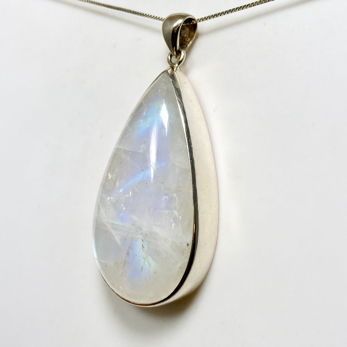 Rainbow Moonstone Teardrop Cabochon Pendant BTP-93