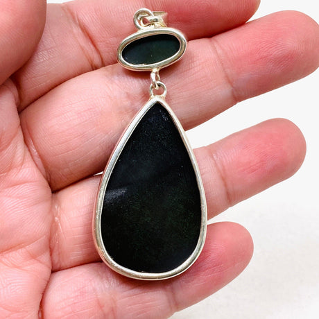 Rainbow Obsidian Double Stone Teardrop Pendant KPGJ3603 - Nature's Magick