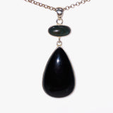 Rainbow Obsidian Double Stone Teardrop Pendant KPGJ3603 - Nature's Magick