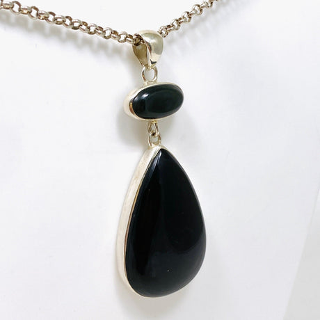 Rainbow Obsidian Double Stone Teardrop Pendant KPGJ3603 - Nature's Magick