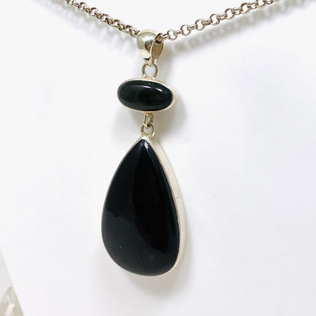 Rainbow Obsidian Double Stone Teardrop Pendant KPGJ3603 - Nature's Magick