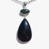 Rainbow Obsidian Double Stone Teardrop Pendant KPGJ3603 - Nature's Magick