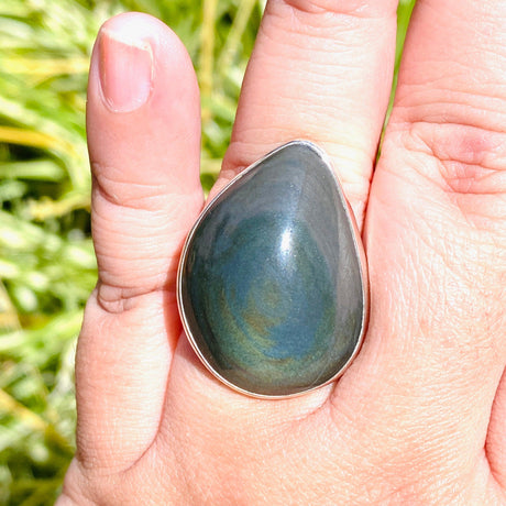 Rainbow Obsidian Freeform Ring Size 11 KRGJ2812 - Nature's Magick