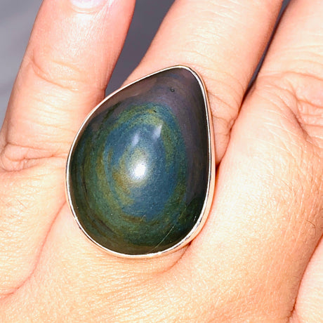 Rainbow Obsidian Freeform Ring Size 11 KRGJ2812 - Nature's Magick