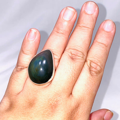 Rainbow Obsidian Freeform Ring Size 11 KRGJ2812 - Nature's Magick