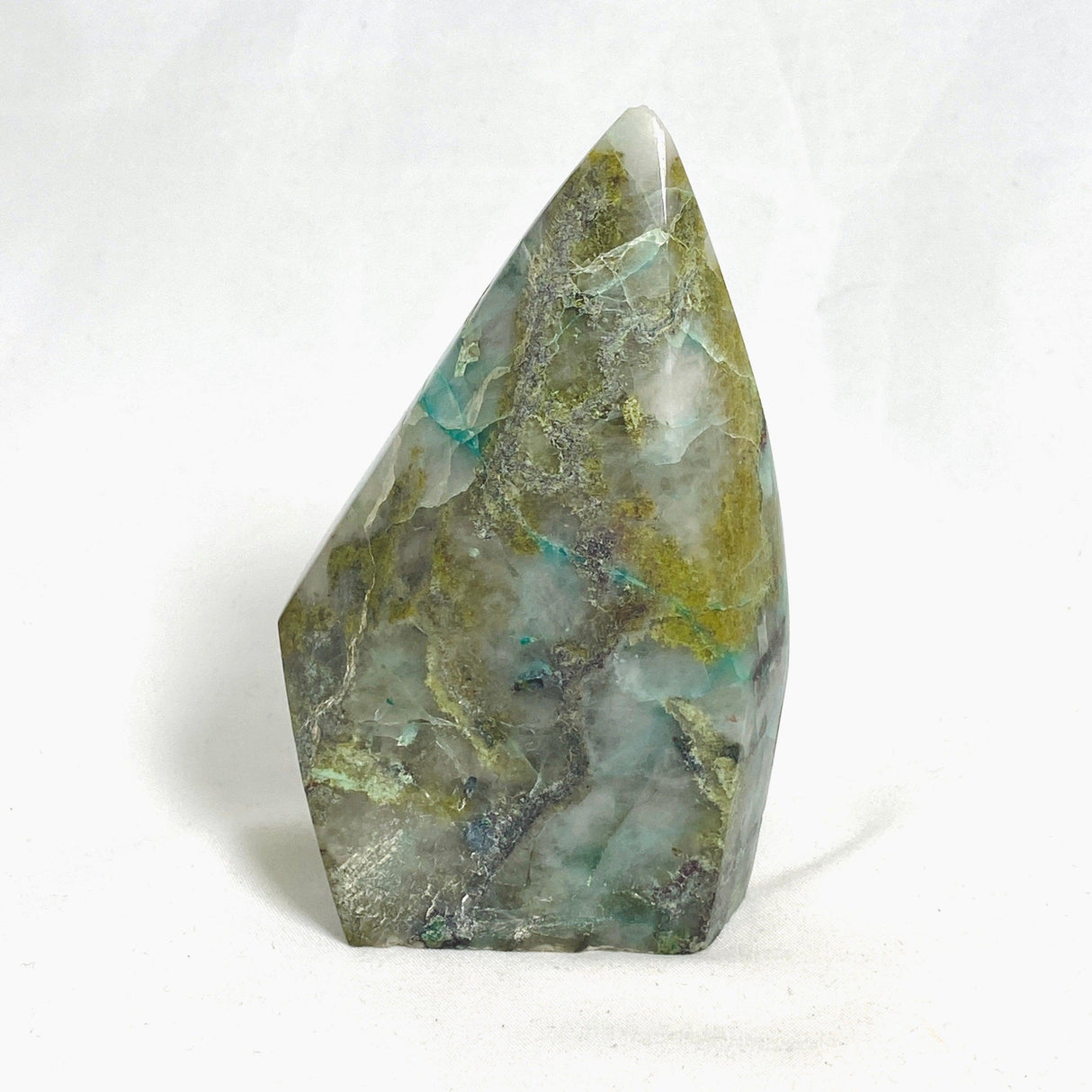 Rare Ajoite with Quartz and Other Minerals Polished Point CR3408 - Nature's Magick