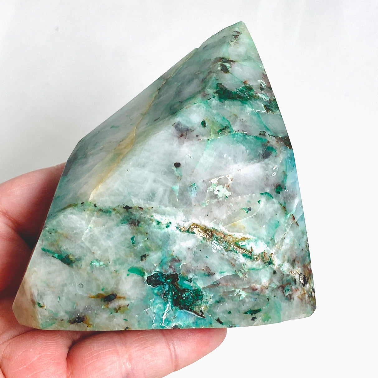 Rare Ajoite with Quartz and Other Minerals Polished Point CR3409 - Nature's Magick