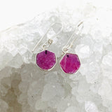 Raw Ruby Hexagonal Earrings KEGJ1470 - Nature's Magick