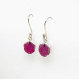 Raw Ruby Hexagonal Earrings KEGJ1470 - Nature's Magick