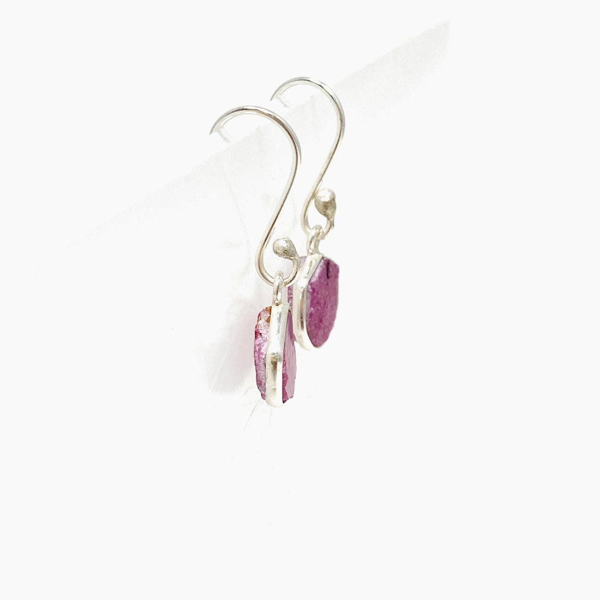 Raw Ruby Hexagonal Earrings KEGJ1470 - Nature's Magick