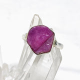 Raw Ruby Hexagonal Fine Band Ring R3-HEX - Nature's Magick