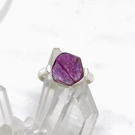 Raw Ruby Hexagonal Fine Band Ring R3-HEX - Nature's Magick