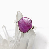 Raw Ruby Hexagonal Fine Band Ring R3-HEX - Nature's Magick