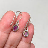 Raw Ruby Oval Earrings E2483 - Nature's Magick