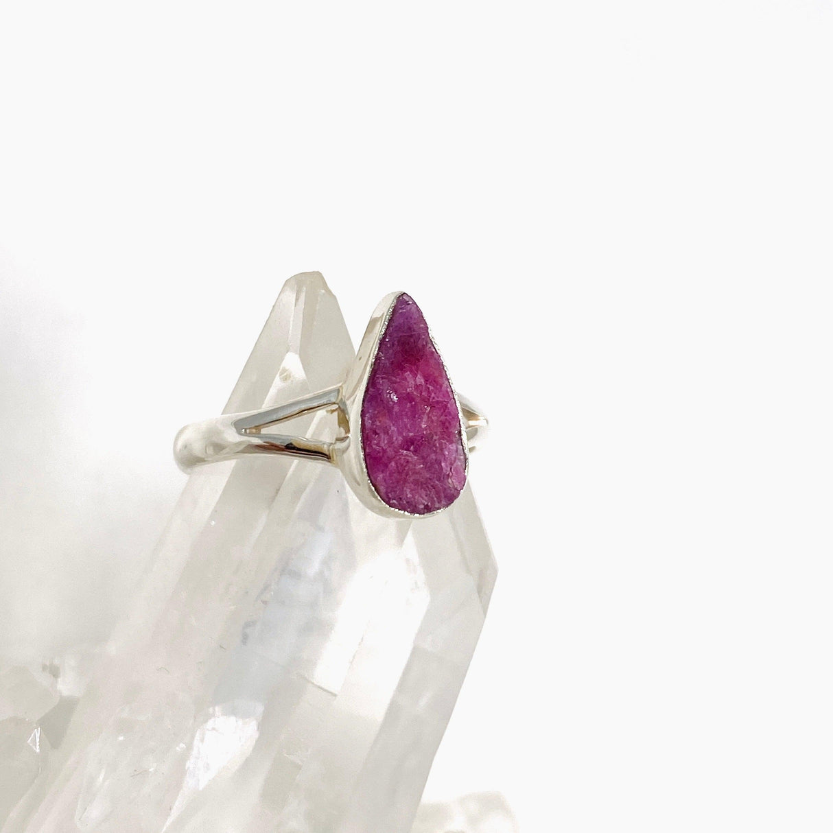 Raw Ruby Teardrop Ring R3935 - Nature's Magick