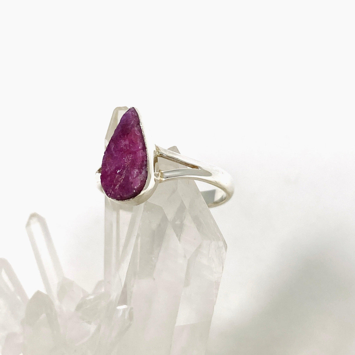 Raw Ruby Teardrop Ring R3935 - Nature's Magick