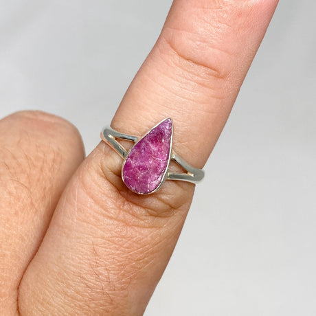 Raw Ruby Teardrop Ring R3935 - Nature's Magick