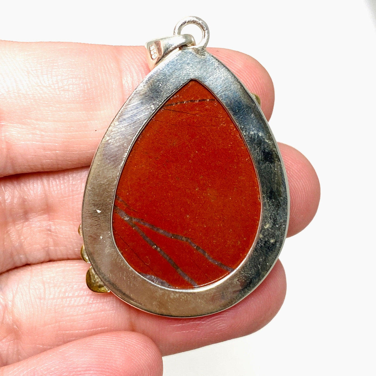 Red Jasper Teardrop Pendant in a Decorative Setting KPGJ4445 - Nature's Magick