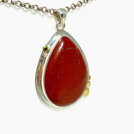 Red Jasper Teardrop Pendant in a Decorative Setting KPGJ4445 - Nature's Magick