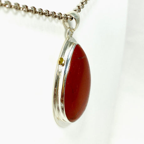 Red Jasper Teardrop Pendant in a Decorative Setting KPGJ4445 - Nature's Magick