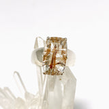 Red Rutile Quartz Rectangular Faceted Ring Size 8 PRGJ1010