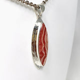 Rhodochrosite Marquise Pendant in a Hammered Setting KPGJ4331 - Nature's Magick