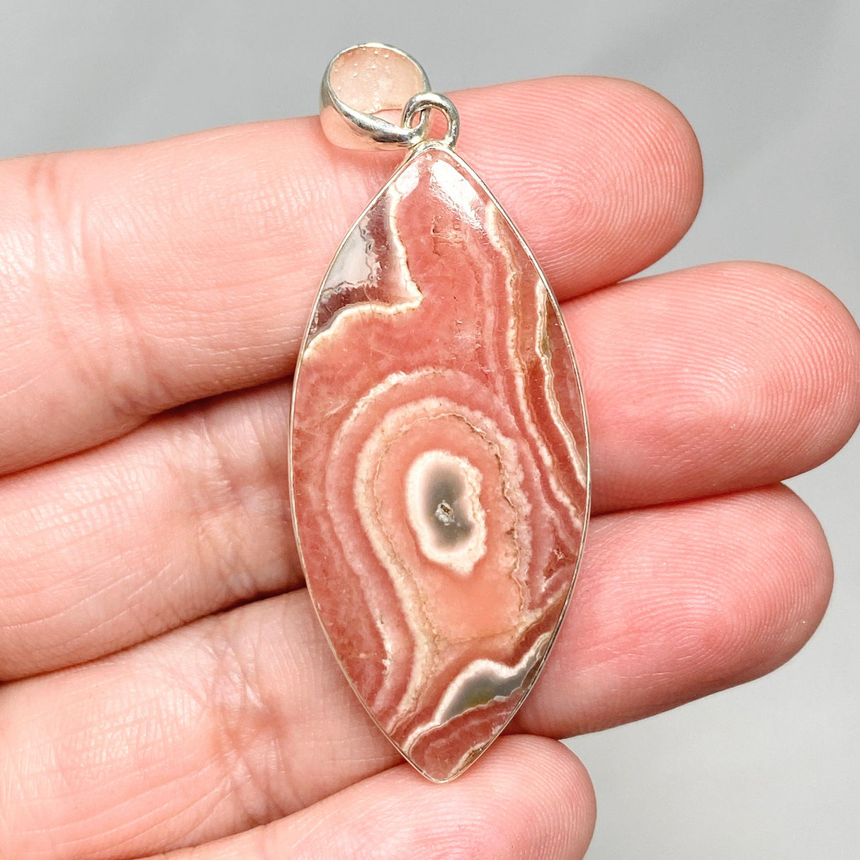 Rhodochrosite Marquise Pendant KPGJ4330 - Nature's Magick