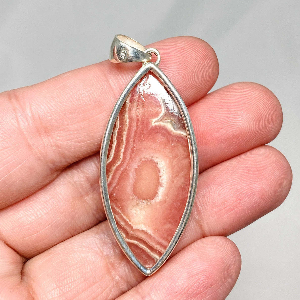 Rhodochrosite Marquise Pendant KPGJ4330 - Nature's Magick