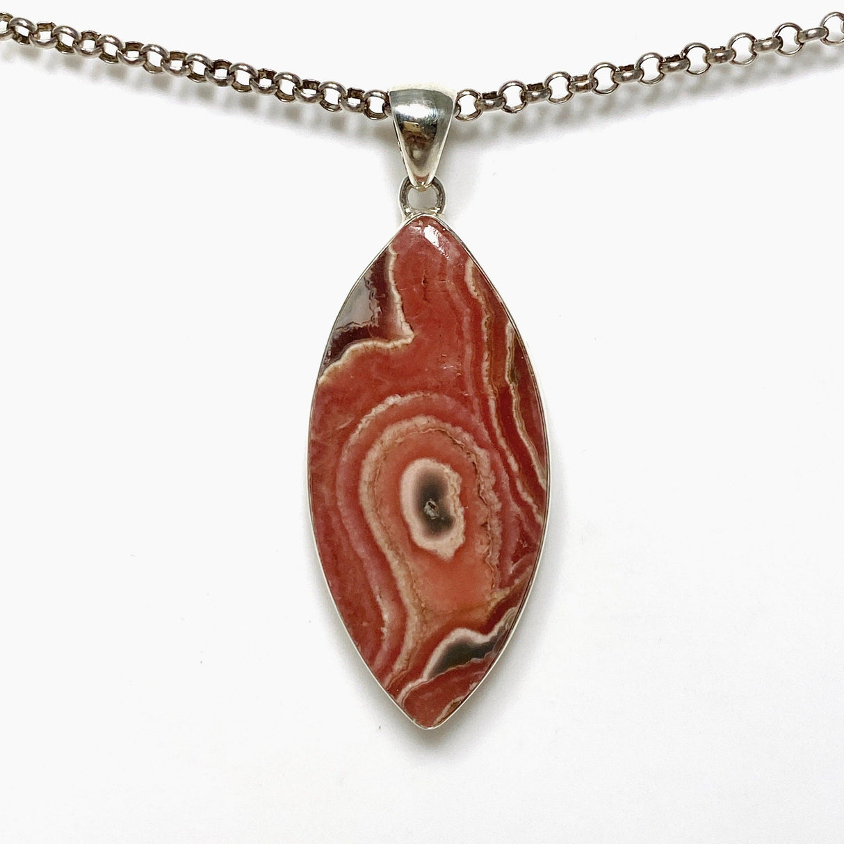 Rhodochrosite Marquise Pendant KPGJ4330 - Nature's Magick