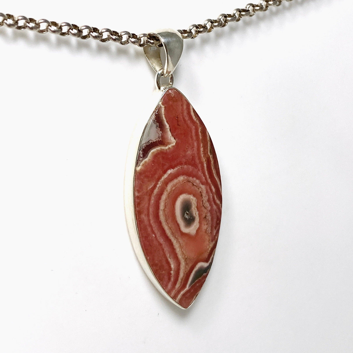 Rhodochrosite Marquise Pendant KPGJ4330 - Nature's Magick