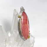 Rhodochrosite Marquise Pendant with Brass Accents KPGJ4332 - Nature's Magick