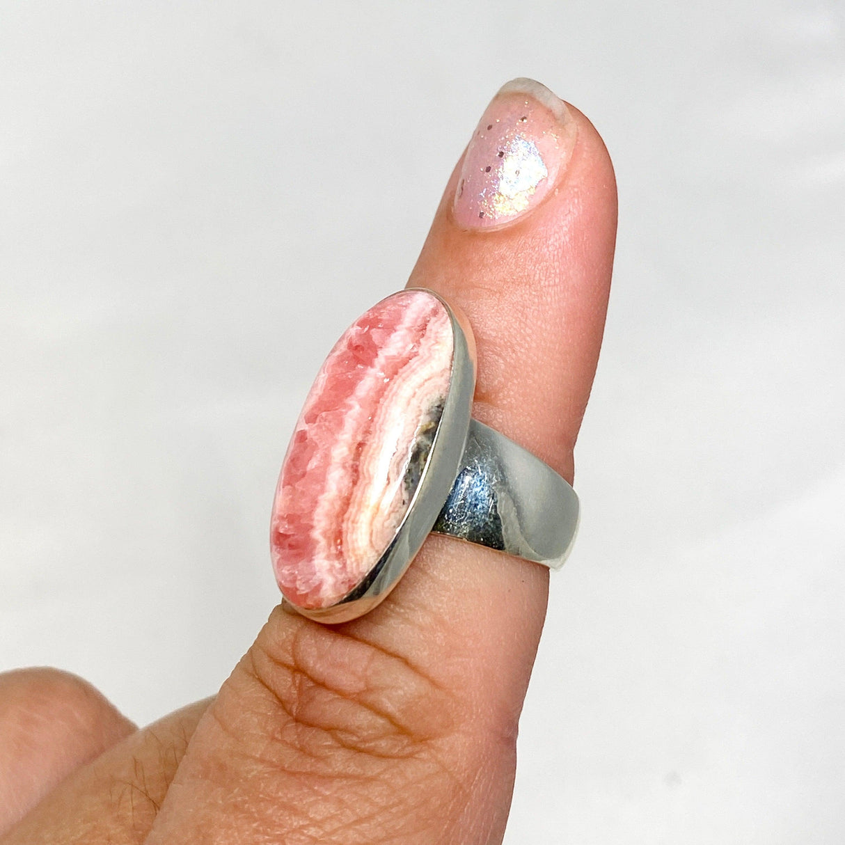 Rhodochrosite Oval Ring Size 7 KRGJ3163 - Nature's Magick