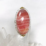 Rhodochrosite Oval Ring with Brass Accents Size 10 KRGJ3166 - Nature's Magick