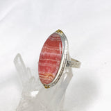 Rhodochrosite Oval Ring with Brass Accents Size 10 KRGJ3166 - Nature's Magick