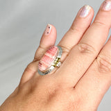 Rhodochrosite Oval Ring with Brass Accents Size 11 KRGJ3165 - Nature's Magick