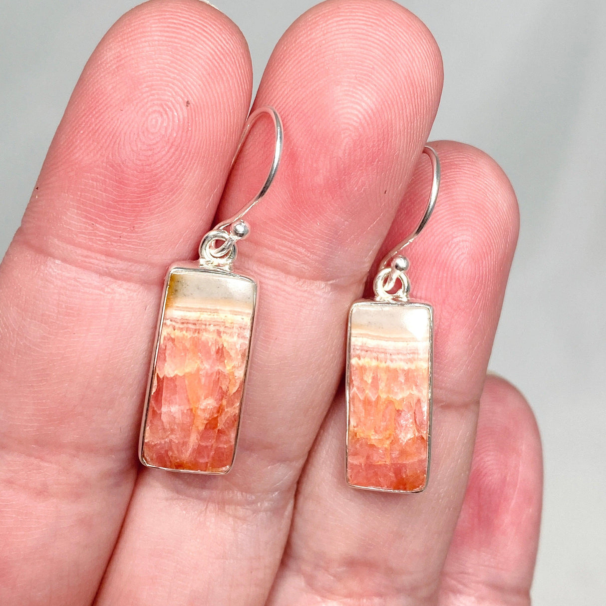 Rhodochrosite Rectangular Earrings KEGJ1456 - Nature's Magick