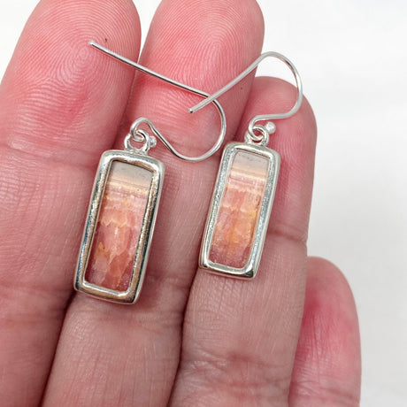 Rhodochrosite Rectangular Earrings KEGJ1456 - Nature's Magick