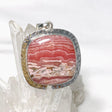 Rhodochrosite Square Pendant in a Hammered Setting KPGJ4322 - Nature's Magick