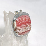 Rhodochrosite Square Pendant in a Hammered Setting KPGJ4322 - Nature's Magick