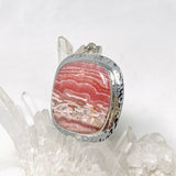 Rhodochrosite Square Pendant in a Hammered Setting KPGJ4322 - Nature's Magick