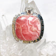 Rhodochrosite Square Pendant in a Hammered Setting KPGJ4323 - Nature's Magick