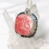 Rhodochrosite Square Pendant in a Hammered Setting KPGJ4323 - Nature's Magick