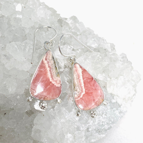 Rhodochrosite Teardrop Earrings in a Decorative Setting KEGJ1459 - Nature's Magick