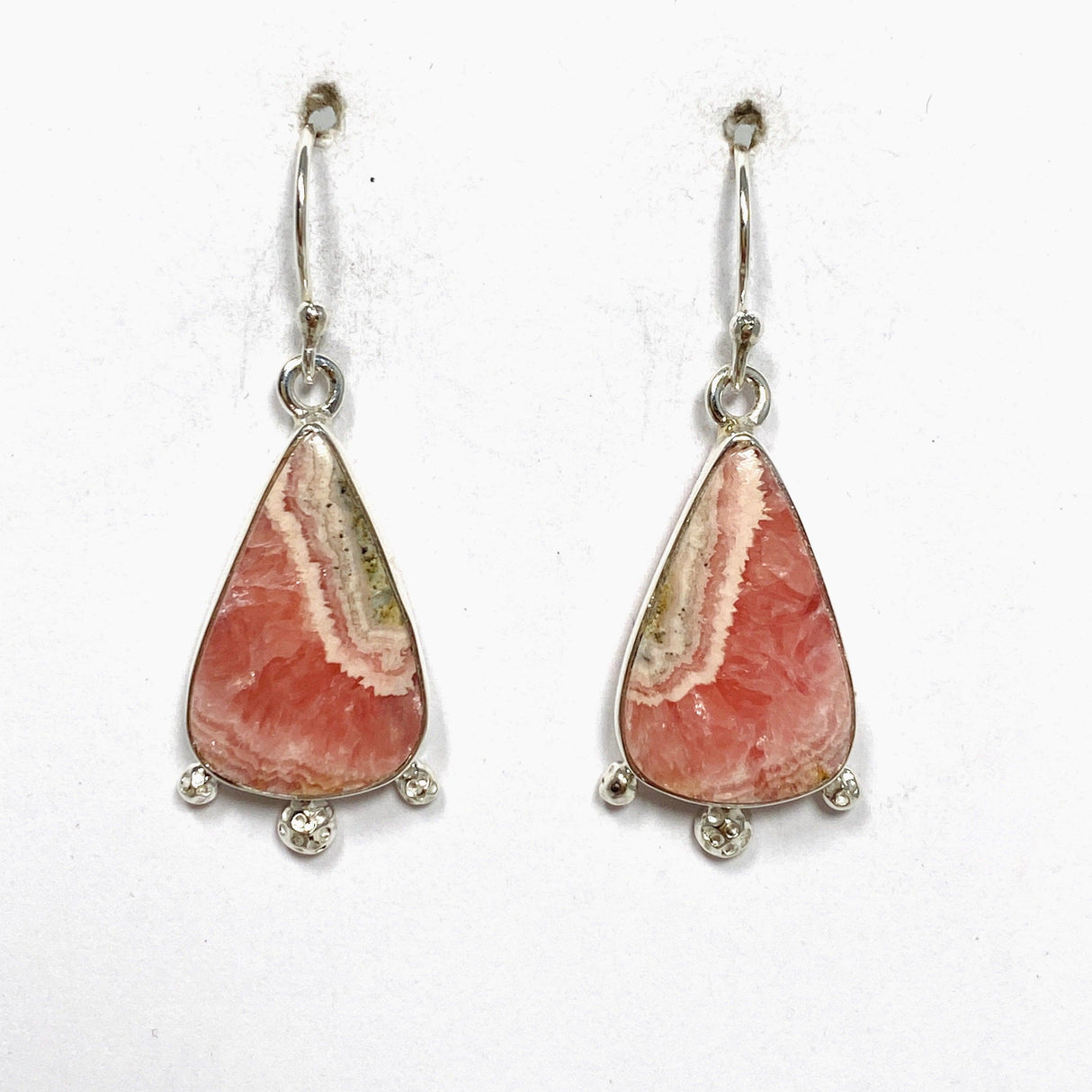 Rhodochrosite Teardrop Earrings in a Decorative Setting KEGJ1459 - Nature's Magick