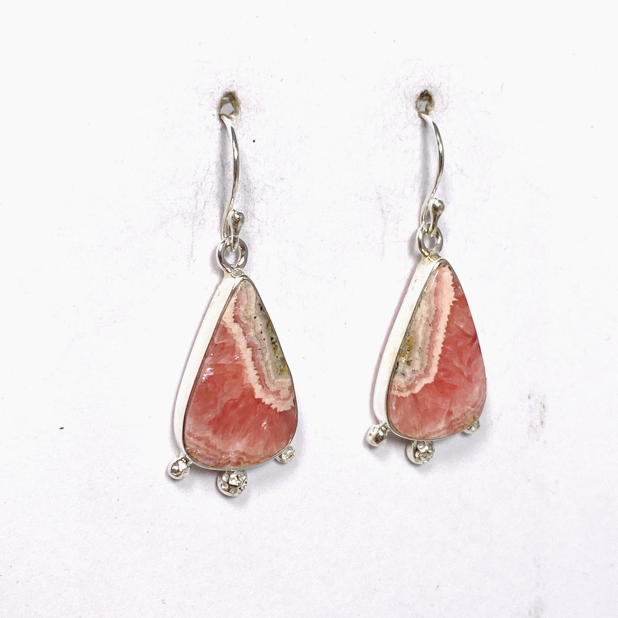 Rhodochrosite Teardrop Earrings in a Decorative Setting KEGJ1459 - Nature's Magick