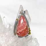 Rhodochrosite Teardrop Pendant with Brass Accents KPGJ4325 - Nature's Magick