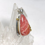 Rhodochrosite Teardrop Pendant with Brass Accents KPGJ4325 - Nature's Magick