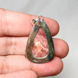 Rhodochrosite Teardrop Pendant with Brass Accents KPGJ4325 - Nature's Magick