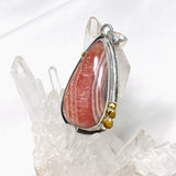 Rhodochrosite Teardrop Pendant with Brass Accents KPGJ4327 - Nature's Magick